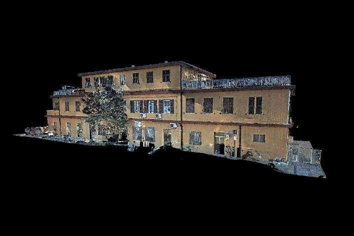 Foto nuvola di punti edificio di Geodesis Srl, studio di rilievi topografici Roma