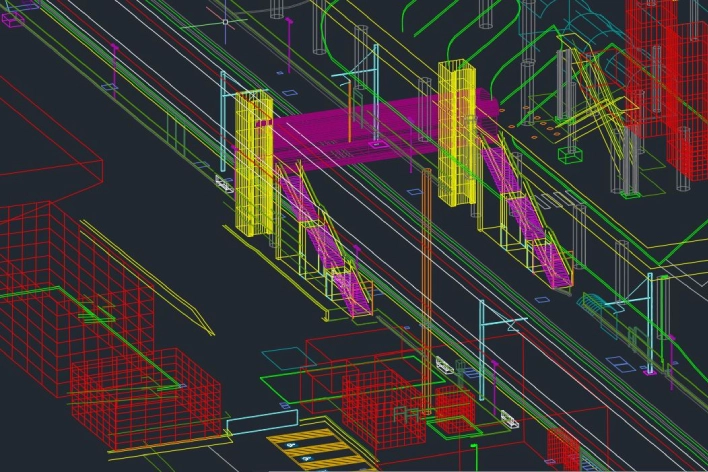 Foto restituzione sovrappasso ferrovia di Geodesis Srl, studio di rilievi topografici Roma