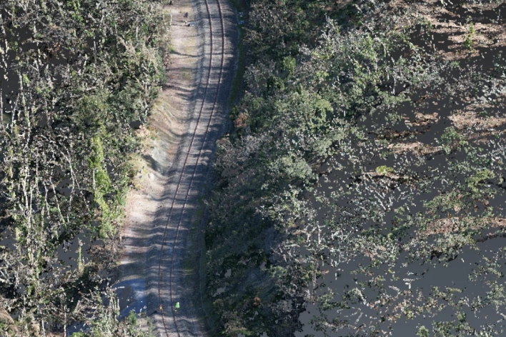 Foto nuvola di punti ferrovia di Geodesis Srl, studio di rilievi topografici Roma