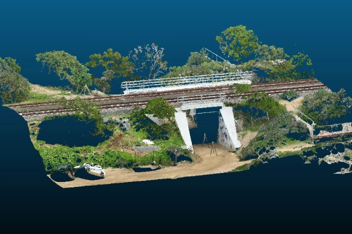 Foto nuvola di punti ponte di Geodesis Srl, studio di rilievi topografici Roma