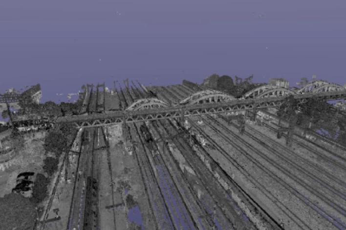 Foto nuvola di punti ponte di Geodesis Srl, studio di rilievi topografici Roma