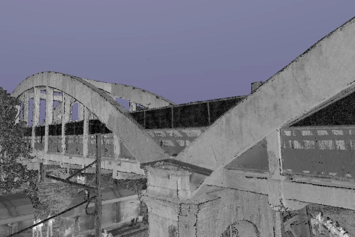 Foto nuvola di punti ponte di Geodesis Srl, studio di rilievi topografici Roma