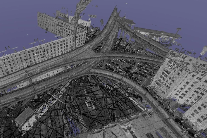 Foto nuvola di punti ponte di Geodesis Srl, studio di rilievi topografici Roma