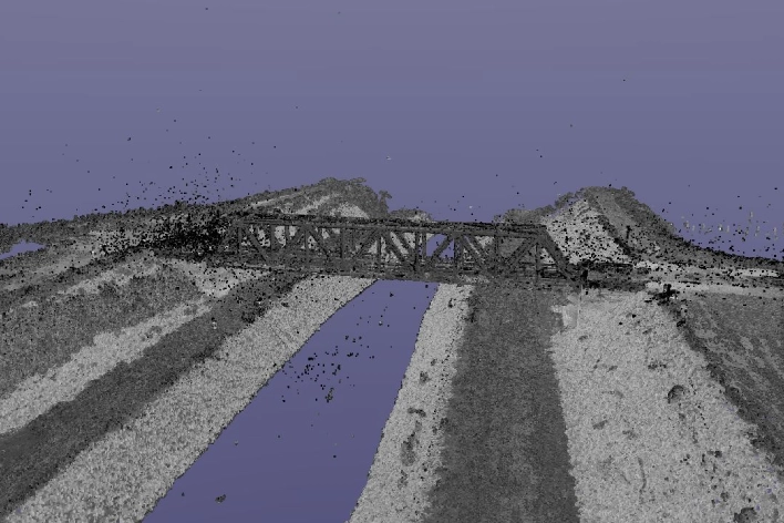 Foto nuvola di punti ponte di Geodesis Srl, studio di rilievi topografici Roma