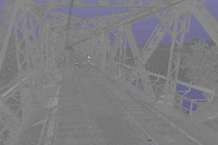 Foto nuvola di punti ponte di Geodesis Srl, studio di rilievi topografici Roma