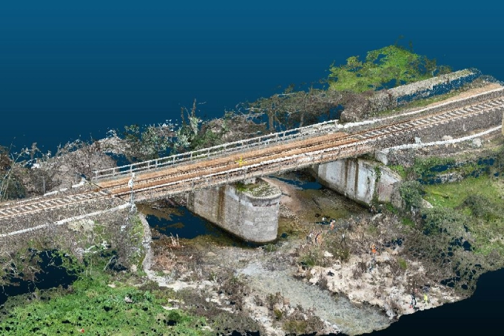 Foto nuvola di punti ponte di Geodesis Srl, studio di rilievi topografici Roma