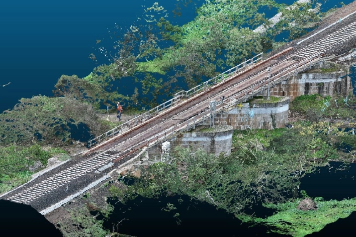 Foto nuvola di punti ponte di Geodesis Srl, studio di rilievi topografici Roma