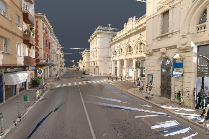 Foto nuvola di punti strada di Geodesis Srl, studio di rilievi topografici Roma