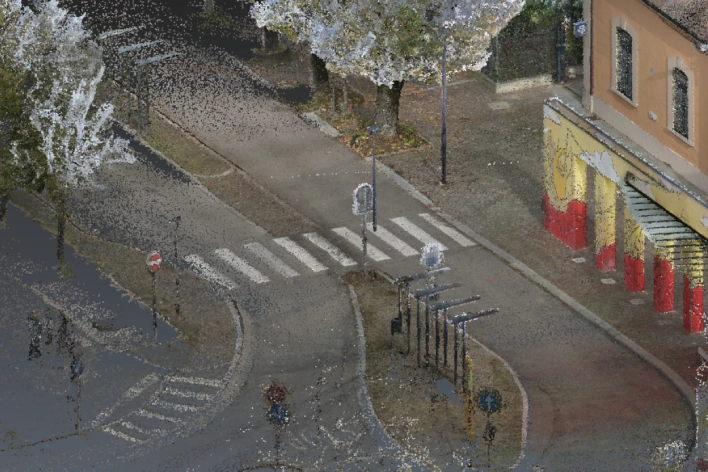 Foto nuvola di punti strada di Geodesis Srl, studio di rilievi topografici Roma