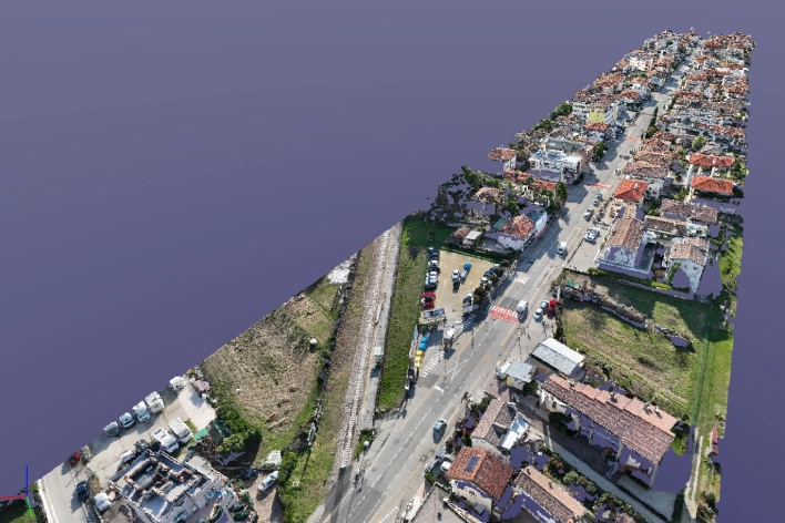 Foto nuvola di punti strada di Geodesis Srl, studio di rilievi topografici Roma