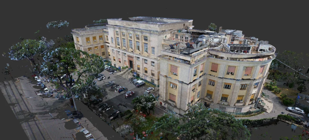 Nuvola di punti edificio di Geodesis Srl, studio di rilievi topografici a Roma